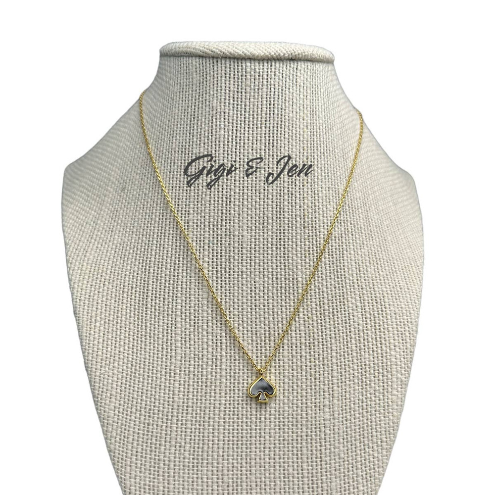 Kate spade black Everyday Spade Enamel Necklace